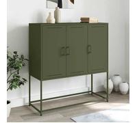 vidaXL Buffet haut vert olive 100,5x39x107 cm acier, buffet, placard, armoire latérale, armoire, armoire de rangement, 846540