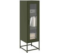 vidaXL Buffet haut vert olive 36x39x123 cm acier laminé à froid