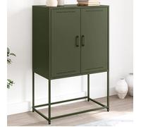 Vidaxl Buffet Haut Vert Olive 68,5x38,5x107 Cm Acier Multicolore