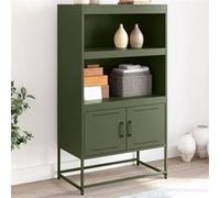 Vidaxl Buffet Haut Vert Olive 68,5x38,5x123,5 Cm Acier Multicolore