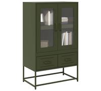 vidaXL Buffet haut vert olive 68x39 x111,5 cm acier