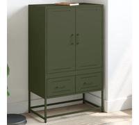 Vidaxl Buffet Haut Vert Olive 68x39 X111,5 Cm Acier Multicolore