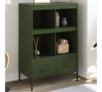 vidaXL Buffet Haut, Armoire avec Pieds et Compartiments, Meuble de Rangement, Organisateur de Salle de Séjour, Vert Olive 843106