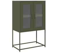 vidaXL Buffet Haut Vert Olive 68x39x107 cm Acier, Armoire, Armoire de Rangement, Buffet Haut, Armoire latérale, Armoire Haute, Armoire Console