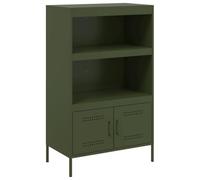 vidaXL Buffet Haut Vert Olive 68x39x113 cm Acier, Buffet, Placard, Armoire latérale, Armoire, Armoire de Rangement, Armoire Haute, Meuble de Salon