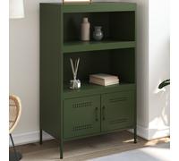 Vidaxl Buffet Haut Vert Olive 68x39x113 Cm Acier Vert