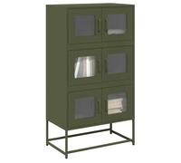 vidaXL Buffet Haut Vert Olive 68x39x123 cm Acier, Armoire, Armoire de Rangement, Buffet Haut, Armoire latérale, Armoire Haute, Armoire Console