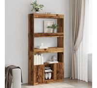 Vidaxl Buffet Haut Vieux Bois 92x33x180 Cm Bois D'ingénierie Marron