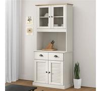 vidaXL Buffet haut VIGO blanc 78x40x175 cm bois massif de pin