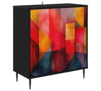 vidaXL Buffet HEESCH Chêne Noir 69 x 33 x 76 cm Bois d'ingénierie, Buffet rectangulaire Moderne, Meuble de Rangement Chic pour Salon et Salle à Manger, Solution Pratique pour la Maison