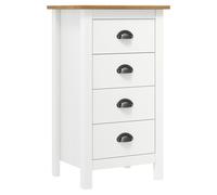 vidaXL Buffet Hill 4 tiroirs en bois de pin solide blanc 46x35x80 cm