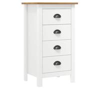 vidaXL Buffet Hill 4 tiroirs en bois de pin solide blanc 46x35x80 cm