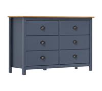 Vidaxl Buffet Hill Gris 125x40x80 Cm Bois De Pin Solide