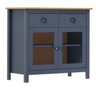 vidaXL Buffet Armoire Latérale Meuble de Rangement Armoire de Rangement avec 2 tiroirs et 2 Etagères et 2 Portes Gris 90x40x80 cm Bois de Pin Solide 288941 Gris