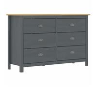 vidaXL Buffet Hill Range Gris 125x40x80 cm Bois de pin solide