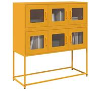 vidaXL Buffet jaune moutarde 100,5x39x107 cm acier laminé à froid 853425