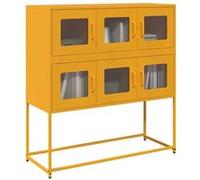 vidaXL Buffet jaune moutarde 100,5x39x107 cm acier laminé à froid