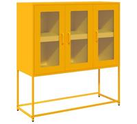 vidaXL Buffet jaune moutarde 100,5x39x107 cm acier laminé à froid