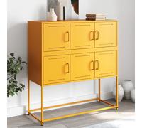 Vidaxl Buffet Jaune Moutarde 100,5x39x107 Cm Acier Multicolore