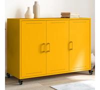 Vidaxl Buffet Jaune Moutarde 100,5x39x72 Cm Acier Laminé À Froid Multicolore