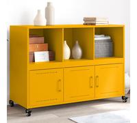 Vidaxl Buffet Jaune Moutarde 100,5x39x72 Cm Acier Laminé À Froid Multicolore