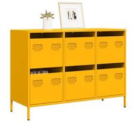 vidaXL Buffet jaune moutarde 101,5x39x73,5 cm acier laminé à froid meuble de rangement 851265