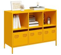 Vidaxl Buffet Jaune Moutarde 101,5x39x73,5 Cm Acier Laminé À Froid Multicolore