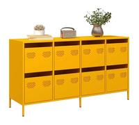 vidaXL Buffet jaune moutarde 135x39x73,5 cm acier laminé à froid, meuble de rangement, meuble de rangement de cuisine, 3307170