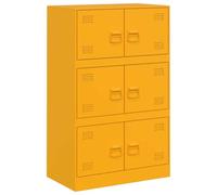 vidaXL Buffet Jaune Moutarde 67x39x107 cm Acier, Armoire, Armoire latérale, Armoire de Rangement, armoires, Placard, Buffet Haut