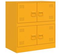 vidaXL Buffet Jaune Moutarde 67x39x73 cm Acier, Armoire, Armoire latérale, Armoire de Rangement, armoires, Placard, Buffet Haut