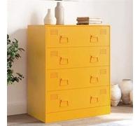 Vidaxl Buffet Jaune Moutarde 67x39x83 Cm Acier Jaune
