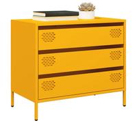 vidaXL Buffet jaune moutarde 68x39x58,5 cm acier laminé à froid, meuble de rangement, meuble de rangement de cuisine, meuble 851295