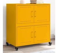 Vidaxl Buffet Jaune Moutarde 68x39x72 Cm Acier Multicolore