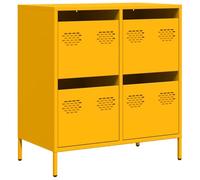 vidaXL Buffet Jaune Moutarde 68x39x73,5 cm Acier laminé à Froid, Meuble de Rangement, Meuble de Rangement de Cuisine, Meuble de Rangement de Salon