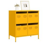 Vidaxl Buffet Jaune Moutarde 68x39x73,5 Cm Acier Laminé À Froid Multicolore