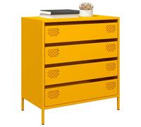 Vidaxl Buffet Jaune Moutarde 68x39x73,5 Cm Acier Laminé À Froid Multicolore