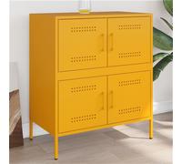 vidaXL Buffet jaune moutarde 68x39x79 cm acier