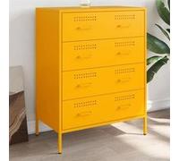 vidaXL Buffet jaune moutarde 68x39x89 cm acier, armoire, placard, buffet haut, armoire latérale, armoire de rangement, 842985 Jaune G