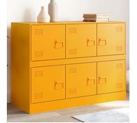 vidaXL Buffet armoire de rangement 99x39x73 cm acier jaune moutarde 841796