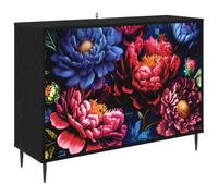 vidaXL Buffet Kiel Chêne Noir 102 x 33 x 76 cm Bois d'ingénierie, Meuble de Rangement pour Salon, Buffet rectangulaire, mobilier Moderne, Solution spacieuse pour la Maison