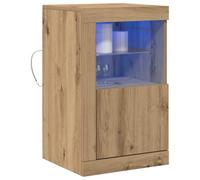 vidaXL Buffet LED 41 x 37 x 67 cm Bois d'ingénierie Chêne artisanal | Idéal pour garder vos affaires bien organisées, Un look chic et simple qui s'adapte à tous les décors,