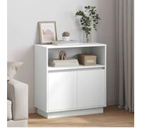 vidaXL Buffet moderne blanc – Éclairage LED, étagères ajustables, grand rangement