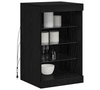 vidaXL Buffet LED Chêne Noir 41 x 37 x 67 cm Bois d'ingénierie | Beaucoup de place pour tes affaires, Surface brillante qui fait vraiment la différence,