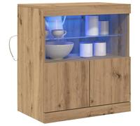vidaXL Buffet LED Marron 60,5 x 37 x 67 cm Bois d'ingénierie | T'as plein de place pour tous tes petits trucs, Un look moderne qui donne du peps, Fabriqué en bois d'ingénierie, ça dure