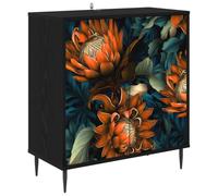 vidaXL Buffet LOCHEM Chêne Noir 69 x 33 x 76 cm Bois d'ingénierie, Buffet rectangulaire Moderne, Meuble de Rangement Chic pour Salon et Salle à Manger, Solution Pratique pour la Maison