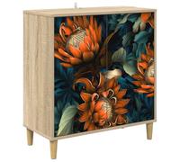 vidaXL Buffet LOCHEM Sonoma 69 x 33 x 75 cm Bois d'ingénierie, Buffet rectangulaire Moderne, Grand Espace de Rangement pour Salon et Salle à Manger, Meuble Tendance pour la Maison