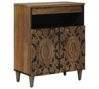 vidaXL Buffet Marron 60 x 33,5 x 75 cm Bois de Mangue Massif, Salon, mobilier Moderne et coloré pour Une Ambiance Chic, Confortable et accueillante dans des espaces urbains.