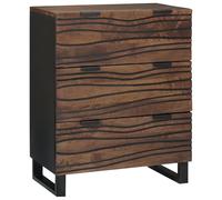 vidaXL Buffet Marron 60 x 33.5 x 75 cm Bois de manguier Massif, Buffet de Salle à Manger, Meuble de Rangement Rustique, Bois Massif, décoration Moderne, pièce stylée pour la Maison