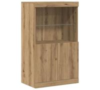 Buffet Vidaxl Avec Lumières Led Chêne Artisan 60x37x100 Cm