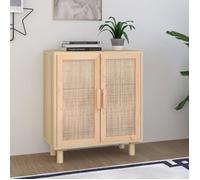 vidaXL Buffet Marron 60x30x70 cm Bois de pin massif et rotin naturel 345632